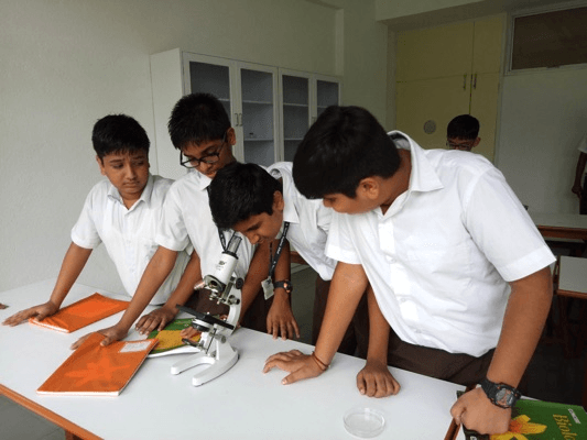 Science laboratory microscope discovery